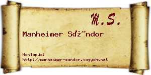 Manheimer Sándor névjegykártya