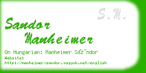 sandor manheimer business card